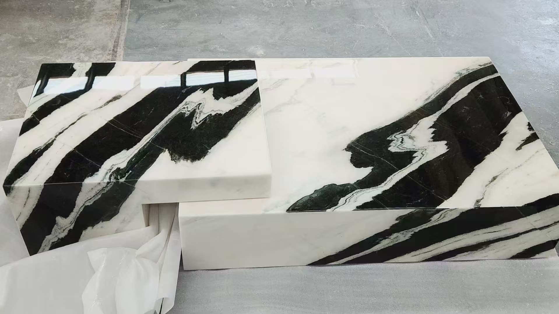 Panda White Marble Coffee Table Wholesale