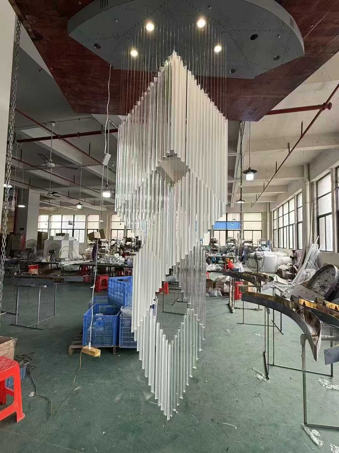 Living Room Stair Light Hotel Lobby Crystal Chandelier Luxurious Atmosphere