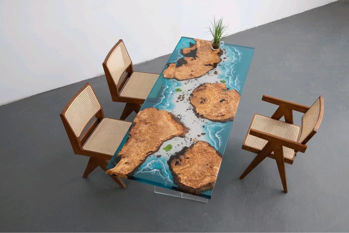 Factory Epoxy Resin Table Resin River Table Furniture Made in Wood and Epoxy Custom-Make Resin Wood Table Resin Round/Rectangular Transparent Dining Table