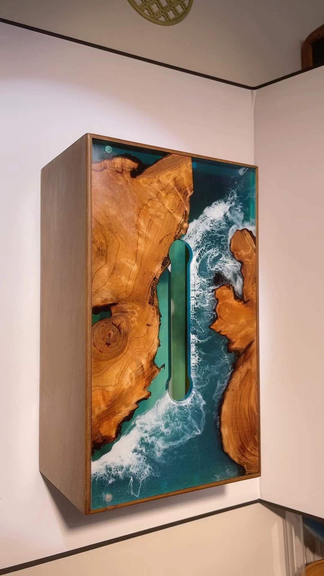 Nature Cedar Wood Live Edge Epoxy resin wood