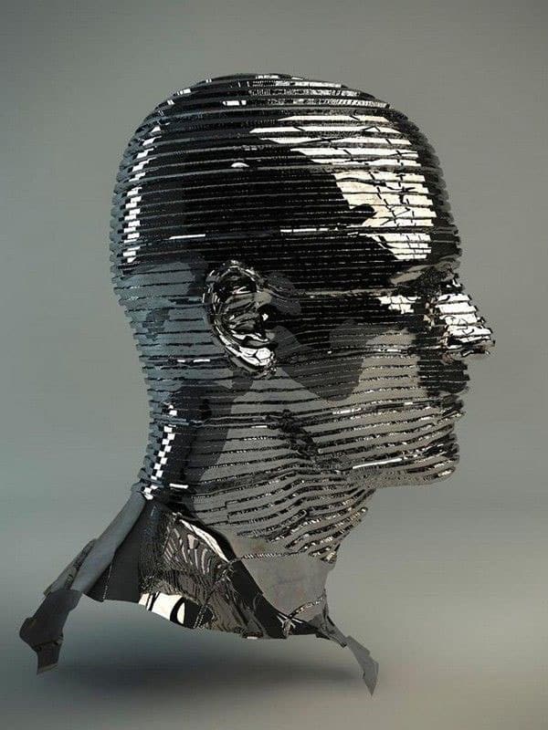 Stainless steel figure sculpture artwork