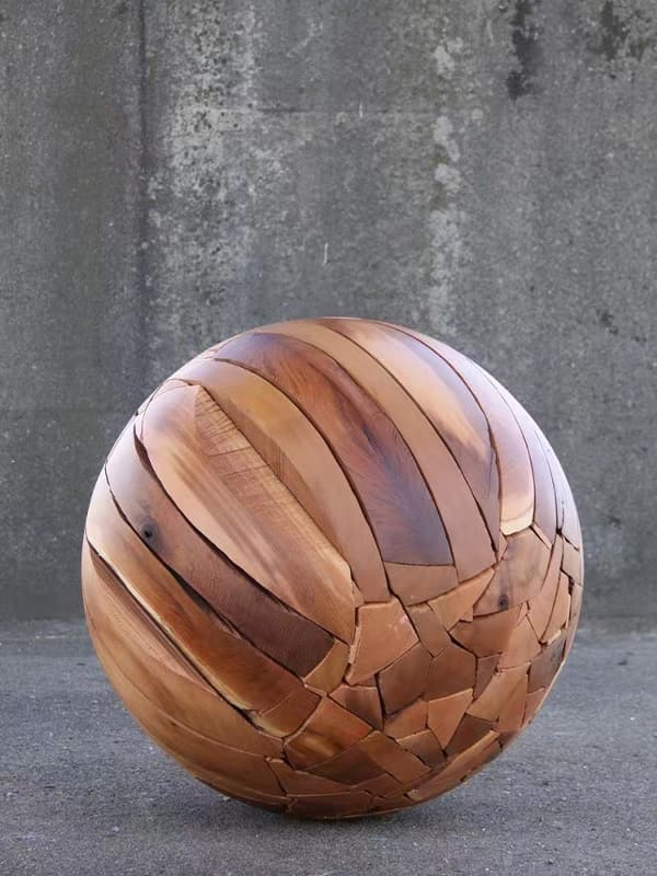 Wooden sphere sculpture